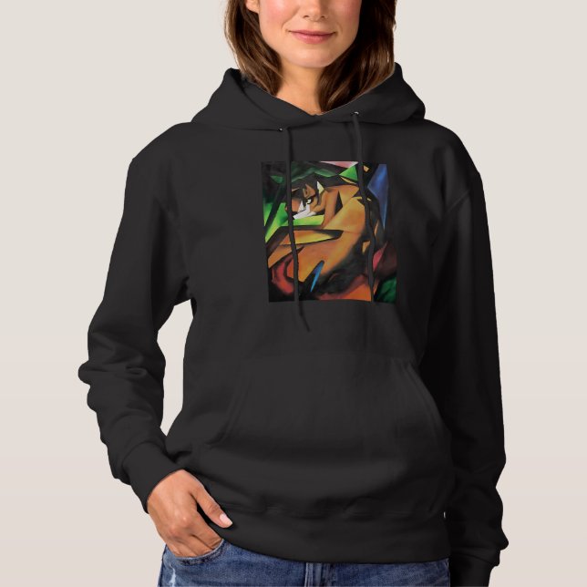 Pull À Capuche Tigre dans un style géométrique (Devant)