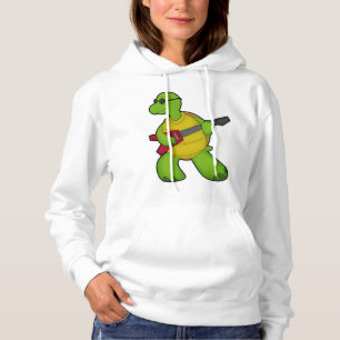 Pull À Capuche Tortue à la musique avec guitare et lunettes de so