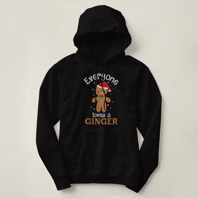 Pull À Capuche Tout le monde aime un Gingembre rousse pain d'épic (Design devant)