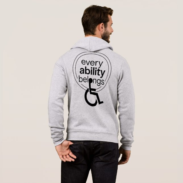 Pull À Capuche Toute capacité appartient | Minimalisme inclusif  (Dos entier)