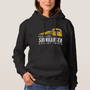 Pull À Capuche Train à balles Dr Shinkansen Jaune Japon Katakana 