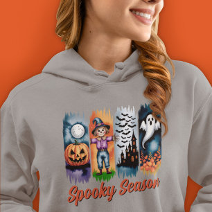 Pull À Capuche Traits de pinceau d'Halloween automne Saison effra