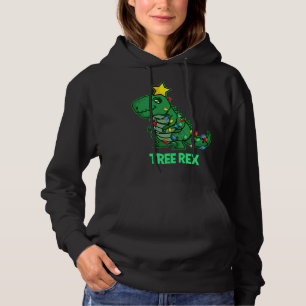 Pull À Capuche Tree Rex Funny Mignonne Retro Christmas Dino