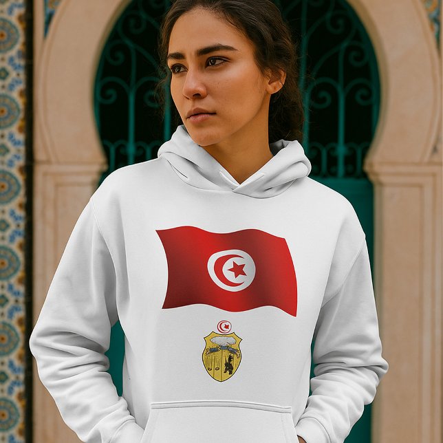 Pull À Capuche Tunisie Drapeau et armoiries patriotique tunisienn (Créateur téléchargé)