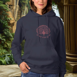 Pull À Capuche Typographie Art Nouveau de paon Graphique Déclarat