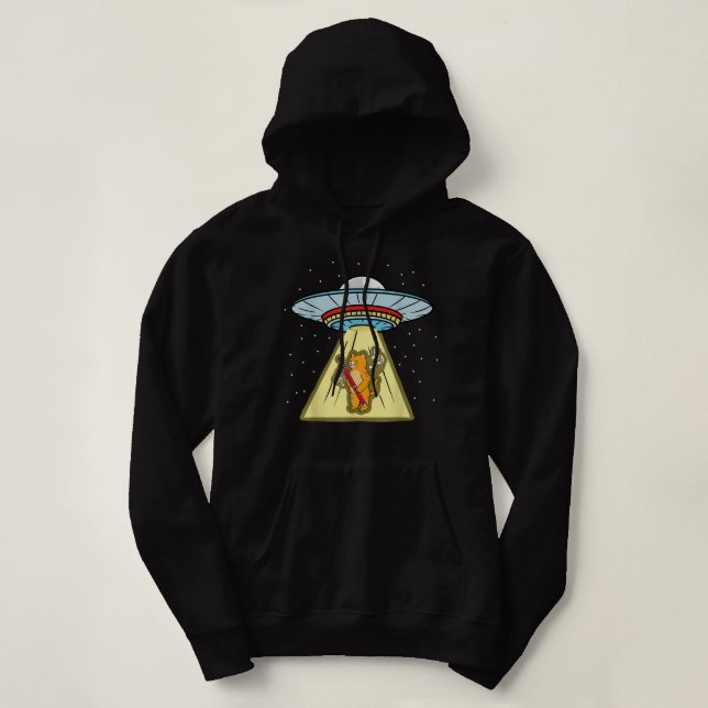 Pull À Capuche Ufo Enduction Chat Jouer Clarinet2 (Design devant)
