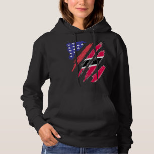 Pull À Capuche Un Patriote trinidadien Américain Drapeau Coeur Cu