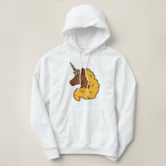 Pull À Capuche Unicorne Afro Jaune (Design devant)