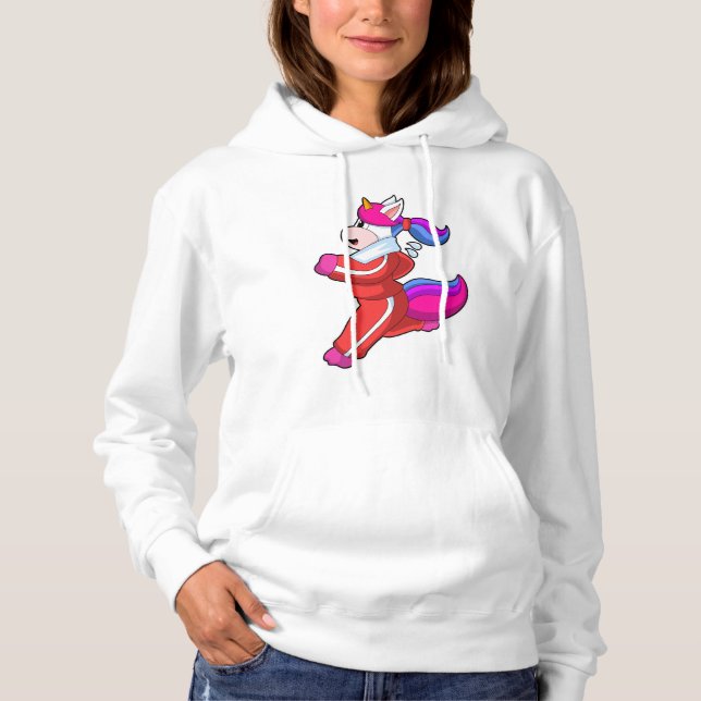 Pull À Capuche Unicorne en cours d'exécution (Devant)