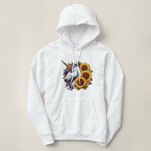 Pull À Capuche Unicorne mystique avec tournesol