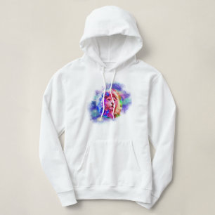 Pull À Capuche Univers Lion Aquarelle Éclaboussure