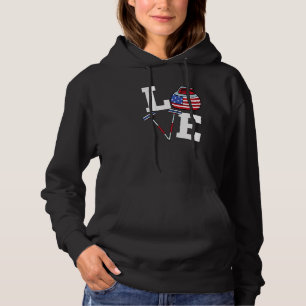 Pull À Capuche Usa Curler Broom Winter Glace Sports American Flag