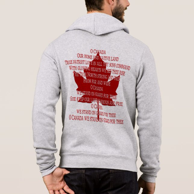 Pull À Capuche Veste Canada Hymne Canada Souvenir Veste Sport (Dos)