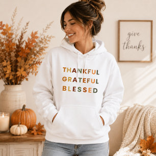 Pull À Capuche Vêtement d'automne pour femmes : Reconnaissante, G