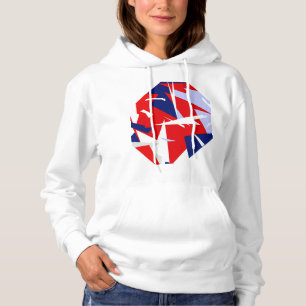 Pull À Capuche Vibes positives Bleu rouge blanc