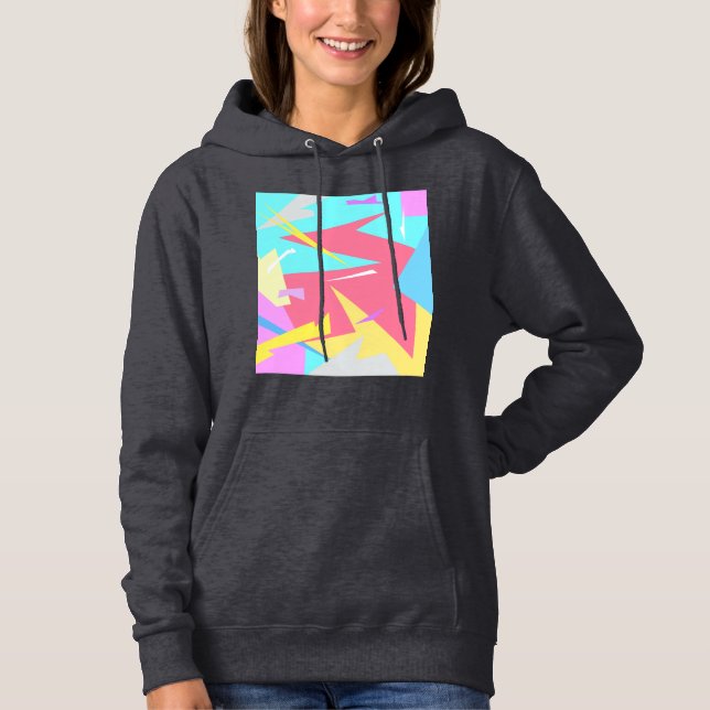 Pull À Capuche Vibes positives couleurs pastel Abstrait (Devant)