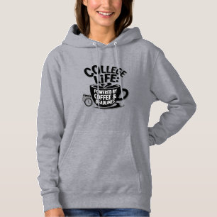 Pull À Capuche "Vie universitaire alimentée par le café - Carbure