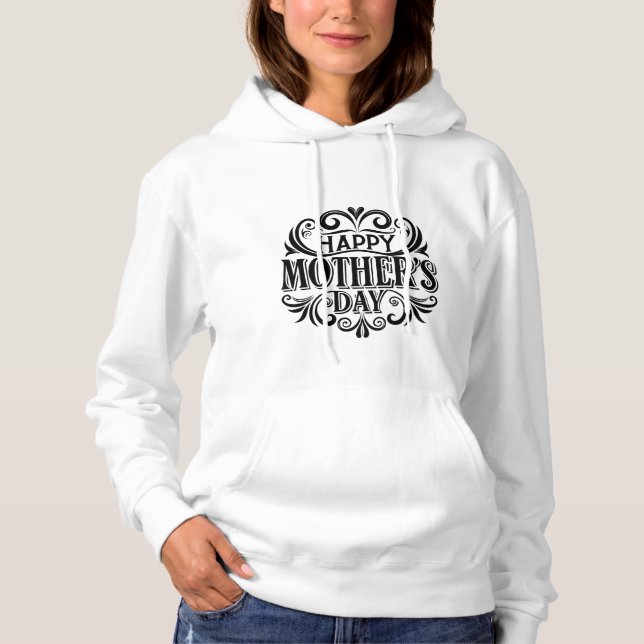 Pull À Capuche Voeux chauds pour maman (Devant)