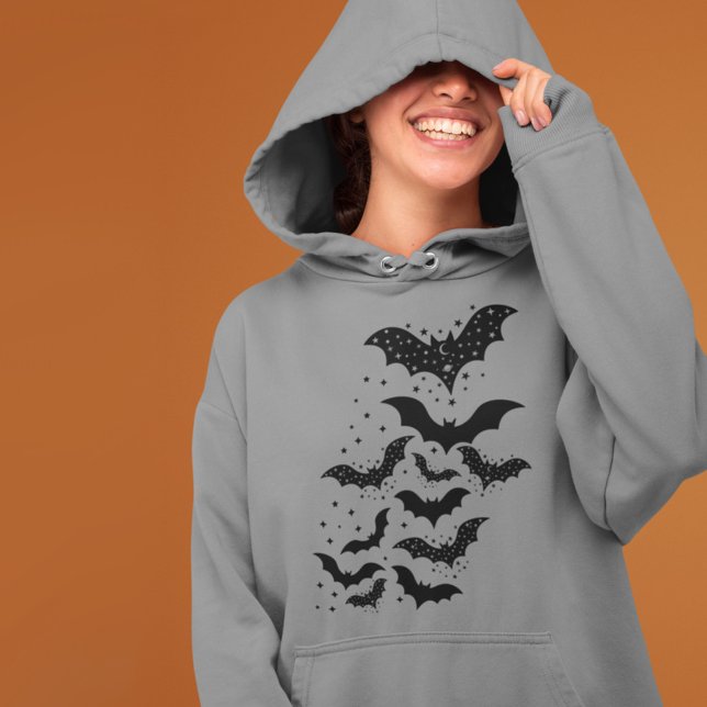 Pull À Capuche Voler Halloween Galaxy chauves-souris et étoiles (Créateur téléchargé)