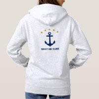 Votre bateau ou nom Ancre classique Marine Gold St