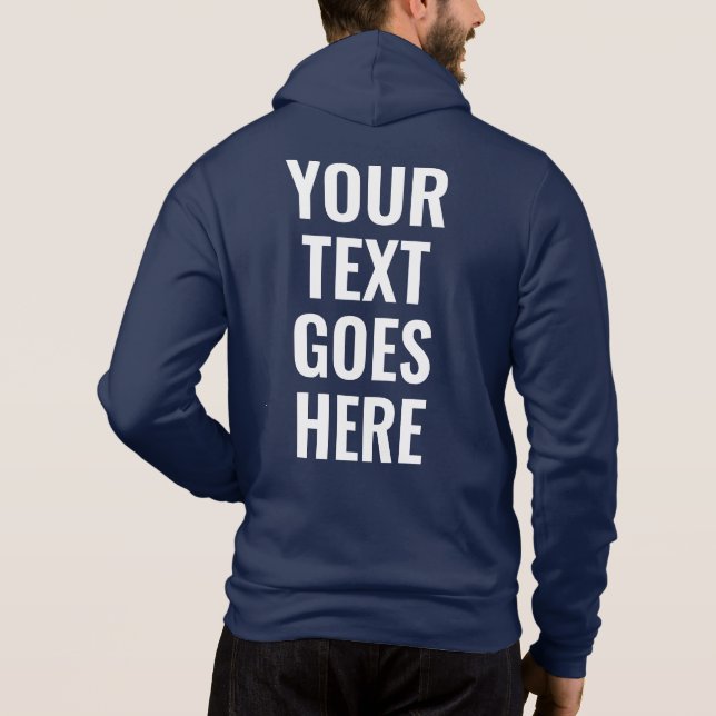 Pull À Capuche Votre Texte Mens Élégant Arrière Côté imprimé Mode (Dos)