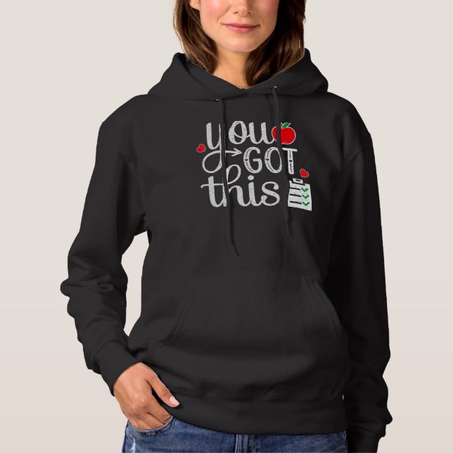 Pull À Capuche Vous Avez Ce Teacher Student Testing Day Tee (Devant)