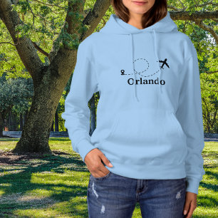 Pull À Capuche Voyage avion simple et lieu personnalisé