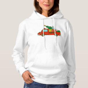 Pull À Capuche Vue latérale du camion père Noël Joyeux Noël