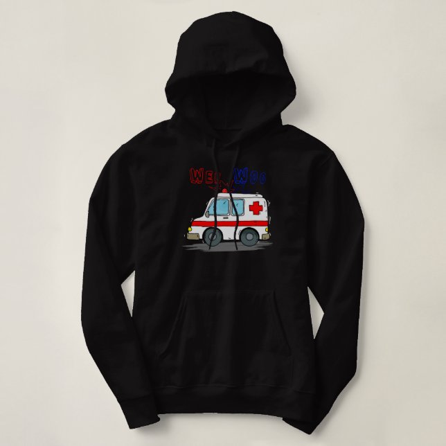 Pull À Capuche Wee Woo Boo Bus Ambulance Funny EMS EMT Parame (Design devant)