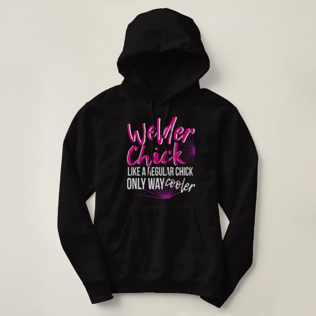 Pull À Capuche Welder Chick Women Maman Drôle Souder Femme Femmes (Design devant)