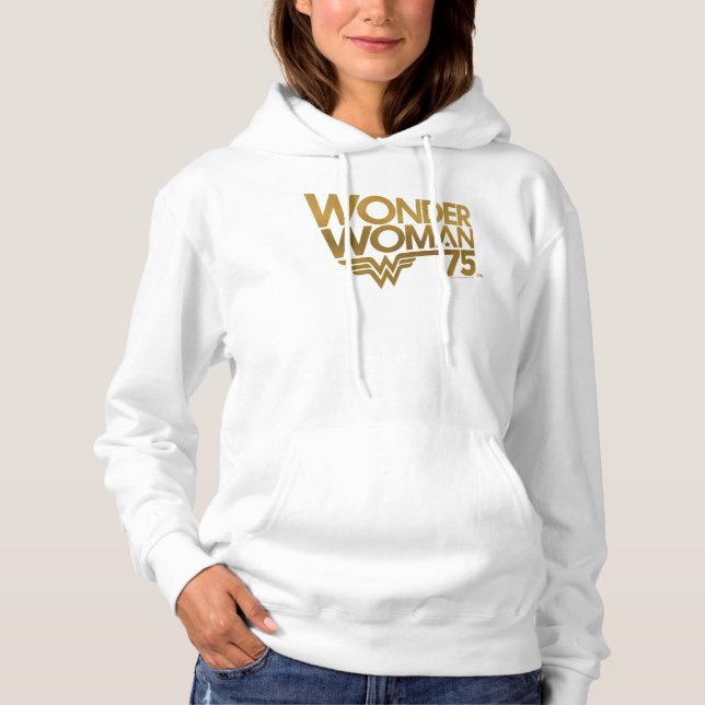 Pull À Capuche Wonder Woman Logo Or du 75e anniversaire (Devant)