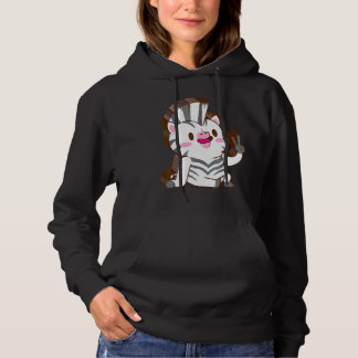 Pull À Capuche Zèbre Multicouche Paix Relaxé Mignon Esthétique