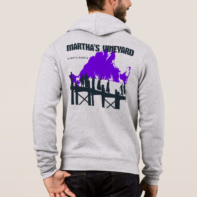 Pull À Capuche Zipper, Jetée VINÉYARD DE MARTHA (Dos)