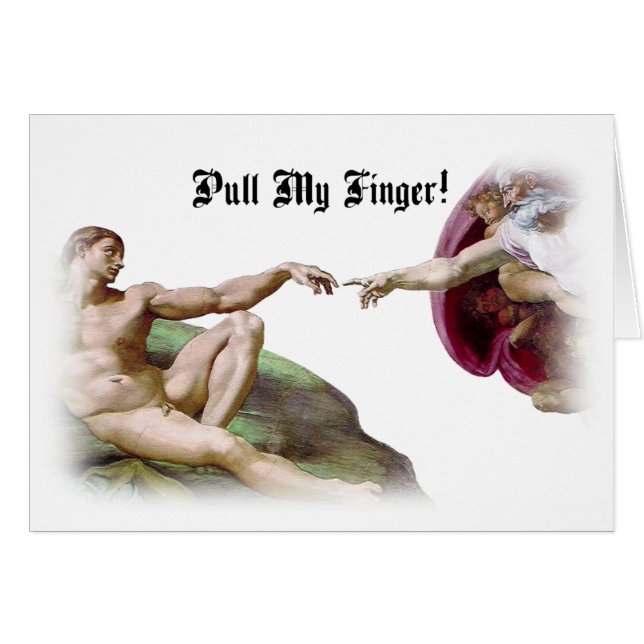 Pull My Finger - Michelangelo Creation Furz Spaß (Vorderseite (Horizontal))