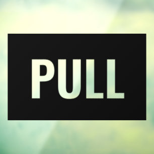 PULL-Türsignatur, schwarz/weiß, DIY, teilweise tra Fensteraufkleber