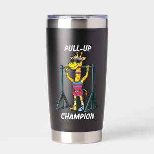 Pull-Up-Champion – Lustiges Giraffen-Workout-Desig Thermobecher