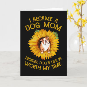 Pulldog in der Sonnenblume Ein Hunde Mama Hund Leb Karte