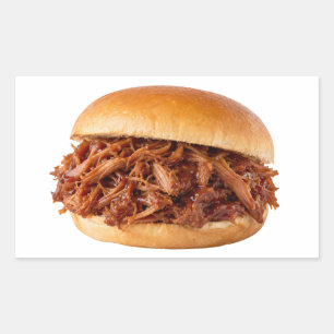 Pulled-Pork-Sandwich auf Weiß Rechteckiger Aufkleber