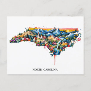 Pullman North Carolina Landschaft Karte Colorfu