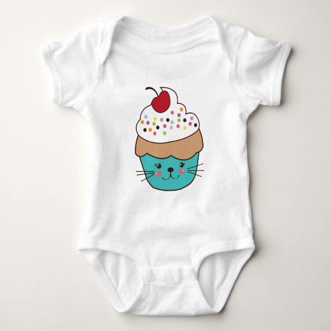 Pullover de bébé mignon de petit gâteau (Devant)