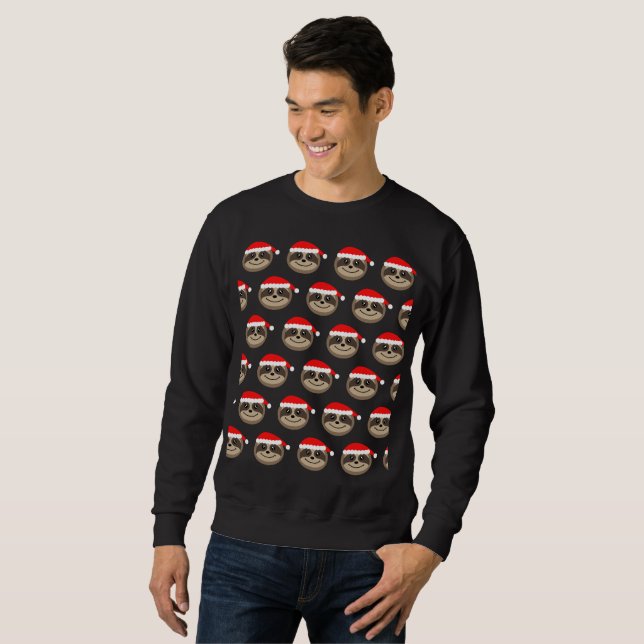 Pullover de chandail de Noël de Noël de paresse de (Devant entier)
