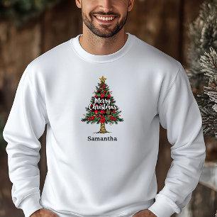 Pullover de Noël en carreaux de bison hivernal joy