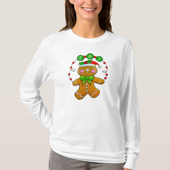 Pullover de T-shirt de bonhomme en pain d'épice de (Devant)