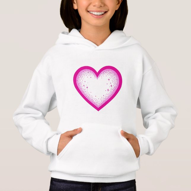 Pullover mit leuchtendem Herzdesign für Mädchen  (Vorderseite)