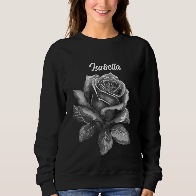 Pullover Vintage Rose Noir & Blanc  (Devant)