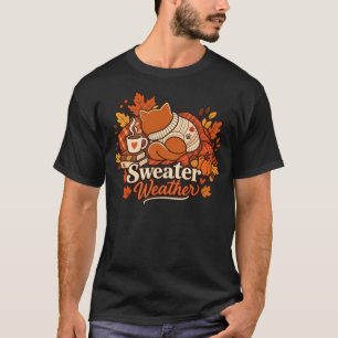 Pullover-Wetter Kuschelkatze Herbst-T-Shirt T-Shirt