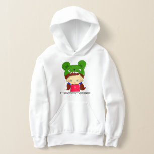 Pullover White Graphic Hoodie für Mädchen