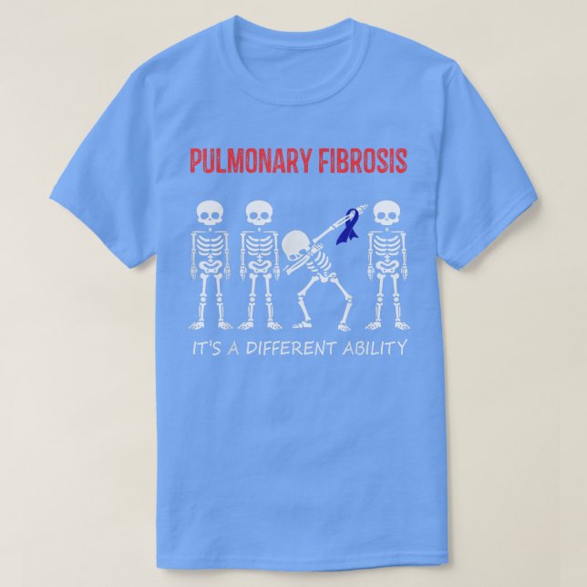 Pulmonale Fibrose Dabbing Skelett Unterschiedliche T-Shirt (Design vorne)