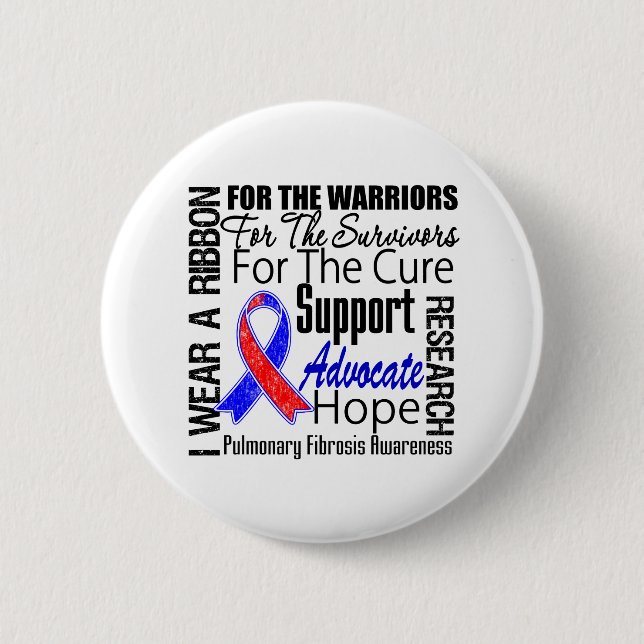 Pulmonale Fibrose I Trage a Ribbon Tribute Button (Vorderseite)