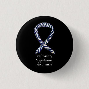 Pulmonale Hypertonie Sensibilisierung Ribbon Zebra Button